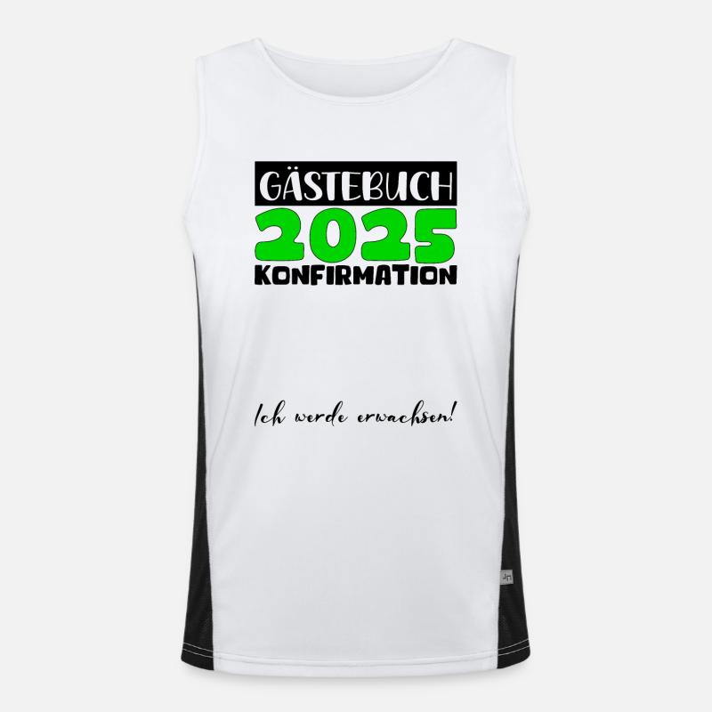 Konfirmation 2025 Gästebuch Deko Mädchen Jungen Funktionelles Kontrast-Tank Top für Männer 