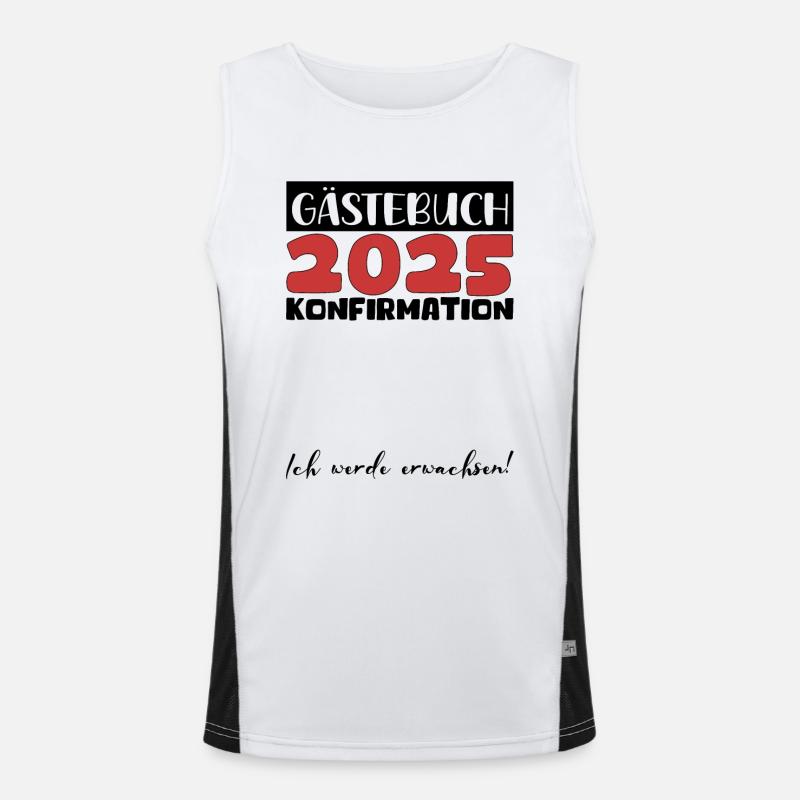 Konfirmation 2025 Gästebuch Deko Mädchen Jungen Funktionelles Kontrast-Tank Top für Männer 