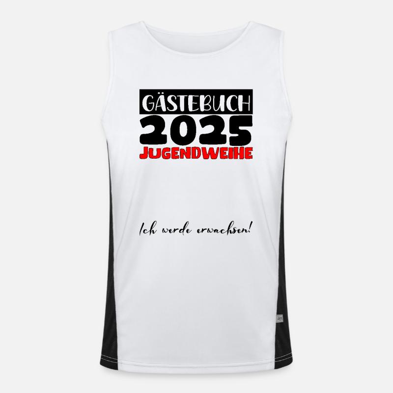 Jugendweihe 2025 Gästebuch Geschenk Mädchen Jungen Funktionelles Kontrast-Tank Top für Männer 