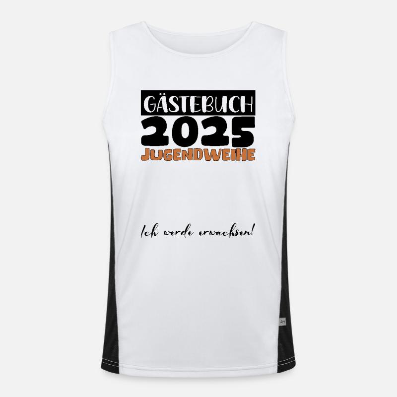 Jugendweihe 2025 Gästebuch Geschenk Mädchen Jungen Funktionelles Kontrast-Tank Top für Männer 