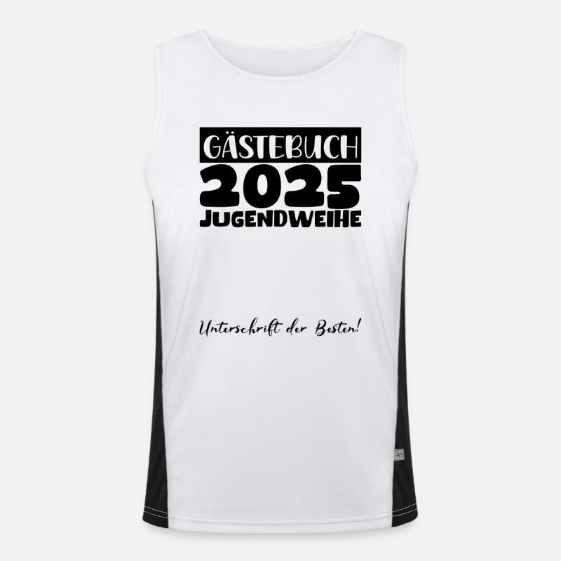 Jugendweihe 2025 Gästebuch Geschenk Mädchen Jungen Funktionelles Kontrast-Tank Top für Männer 