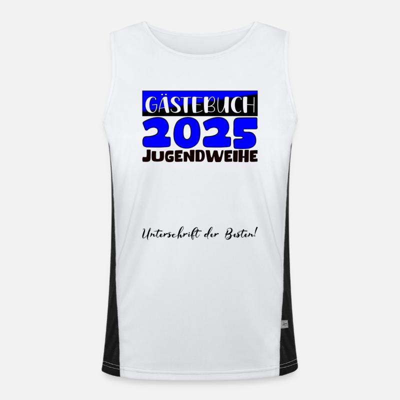 Jugendweihe 2025 Gästebuch Geschenk Mädchen Jungen Funktionelles Kontrast-Tank Top für Männer 