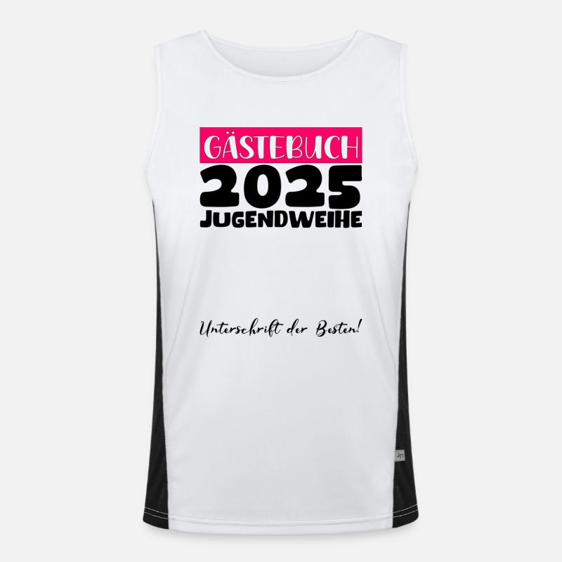 Jugendweihe 2025 Gästebuch Geschenk Mädchen Jungen Funktionelles Kontrast-Tank Top für Männer 