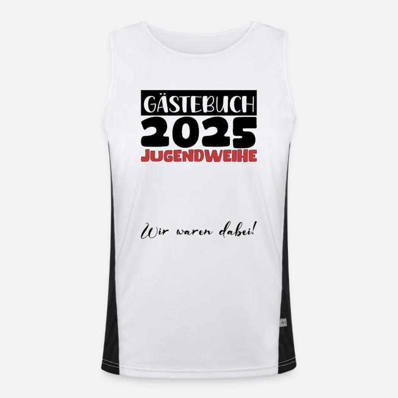 Jugendweihe 2025 Gästebuch Geschenk Mädchen Jungen Funktionelles Kontrast-Tank Top für Männer 