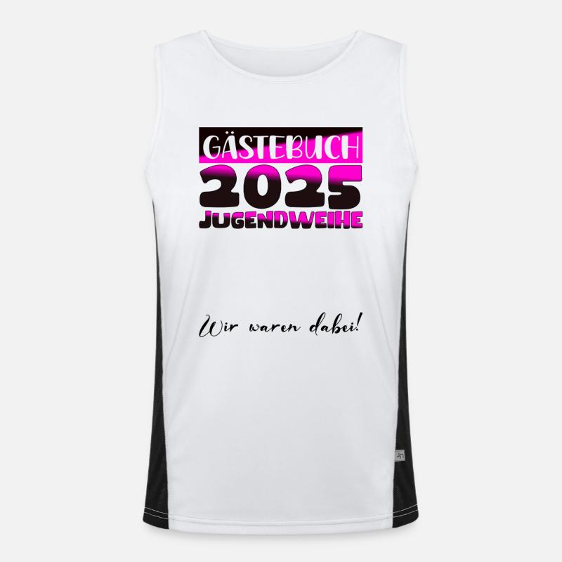 Jugendweihe 2025 Gästebuch Geschenk Mädchen Jungen Funktionelles Kontrast-Tank Top für Männer 