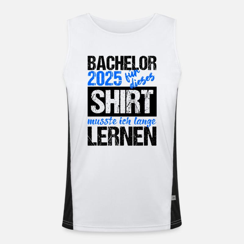 Bachelor 2025 Genug Gelernt Geschenk Student Uni Funktionelles Kontrast-Tank Top für Männer 