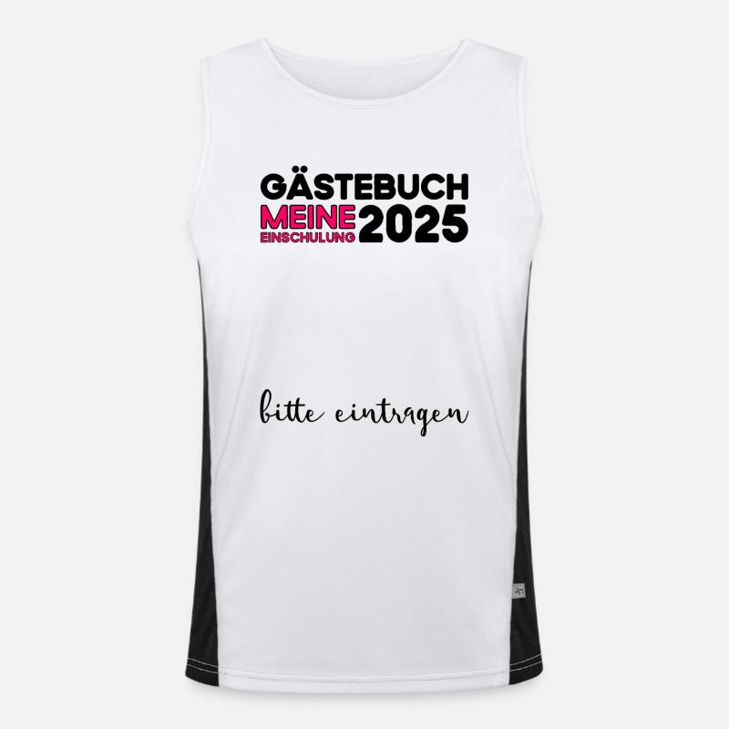 Gästebuch Einschulung 2025 Junge Mädchen Schulkind Funktionelles Kontrast-Tank Top für Männer 