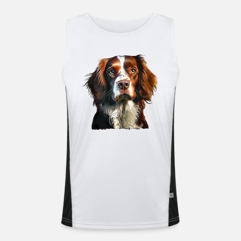 Brittany Spaniel Men's Functional Contrast Tank Top 