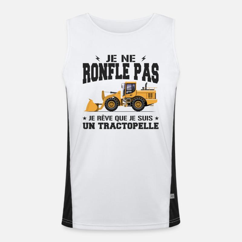 Construction machine Backhoe loader Snorer Men's Functional Contrast Tank Top 