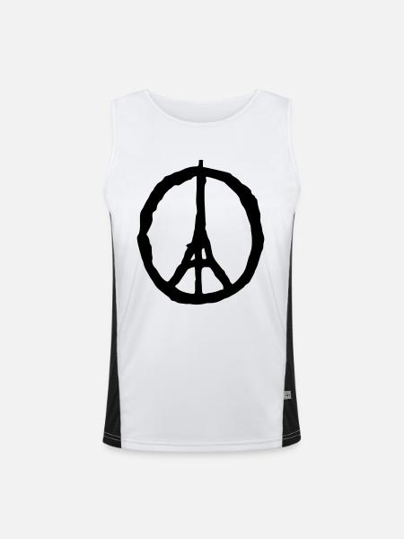 peace paris - Funktionelles Kontrast-Tank Top für Männer - Weiß/Schwarz