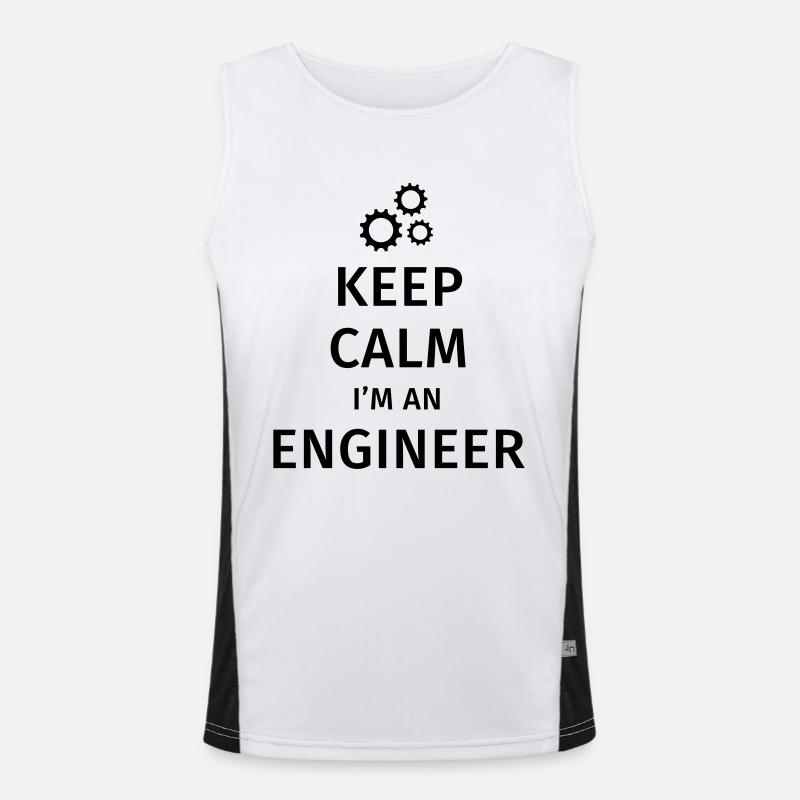 Keep Calm I'm an Engineer Funktionelles Kontrast-Tank Top für Männer 