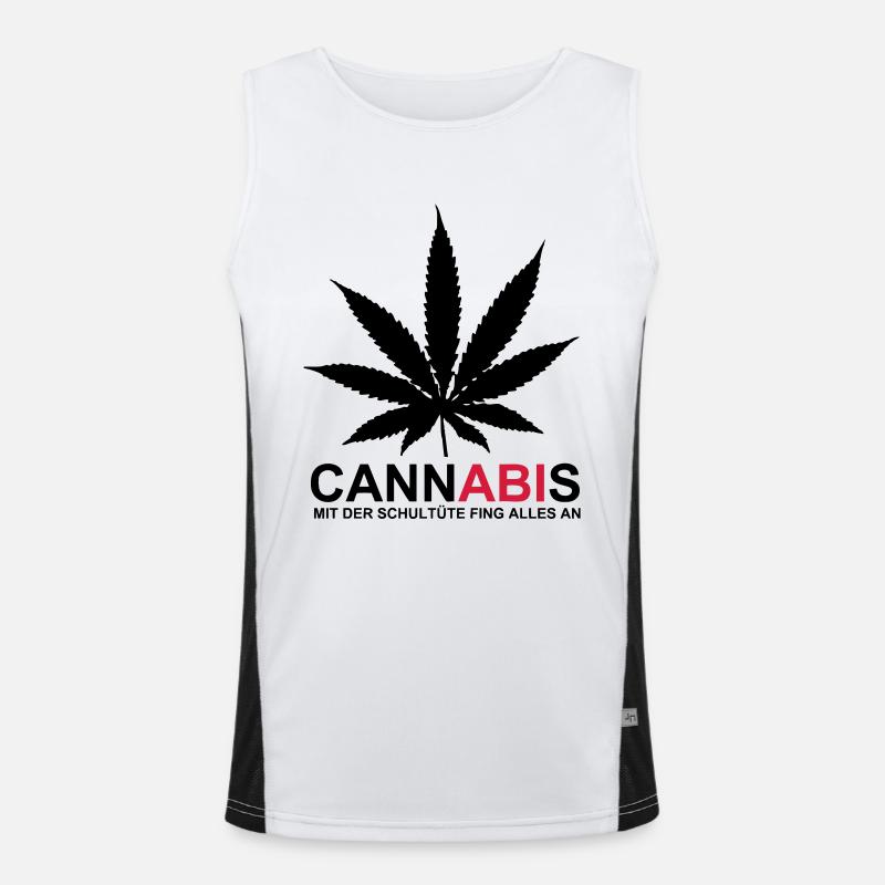 ABIMOTTO - Cannabis - WITH THE schultüte IT ALL Men's Functional Contrast Tank Top 