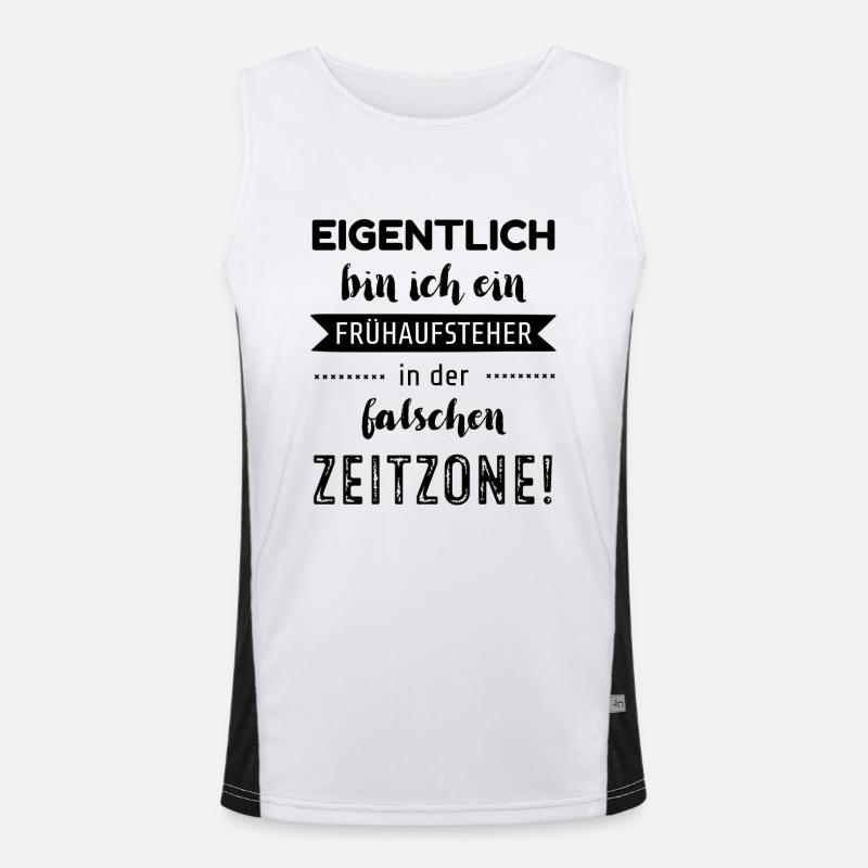 Eigentlich bin ich ein Frühaufsteher Funktionelles Kontrast-Tank Top für Männer 