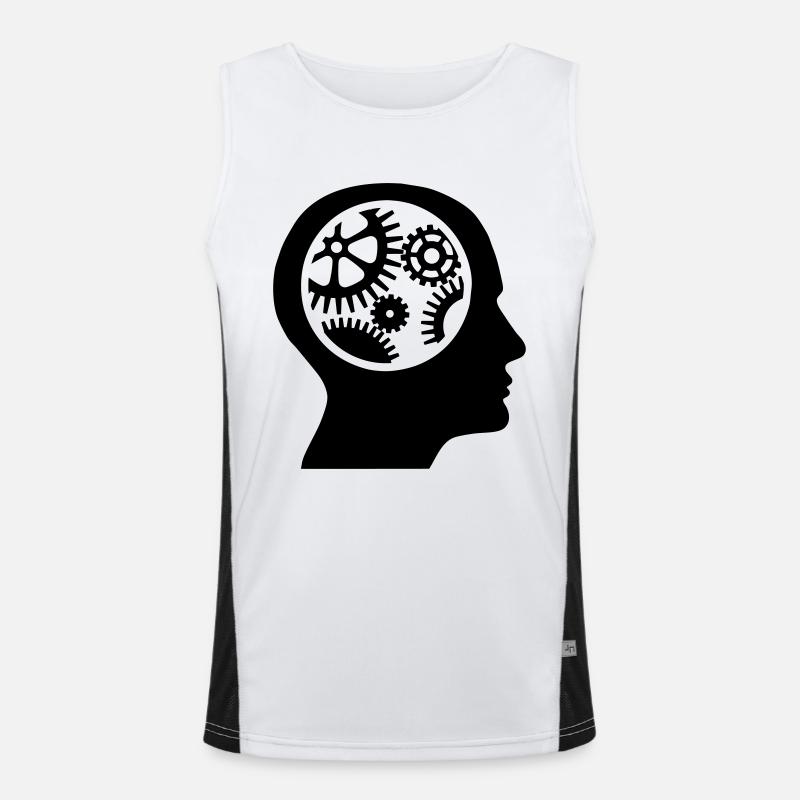 Gears in the head - silhouette Men's Functional Contrast Tank Top 