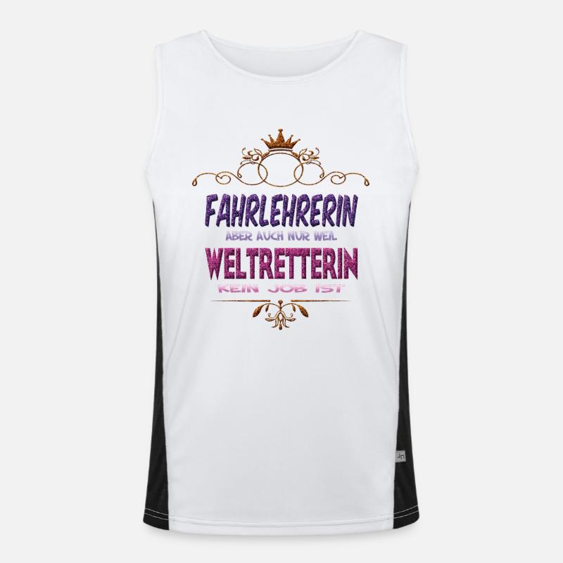 Fahrlehrerin Weltretterin Funktionelles Kontrast-Tank Top für Männer 