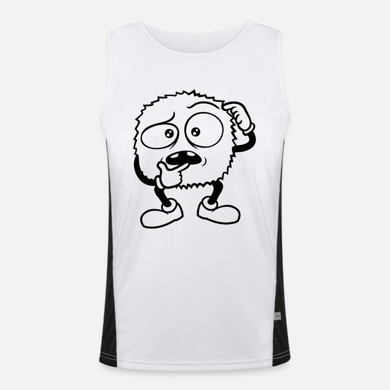 Monster skeptical face comic Men's Functional Contrast Tank Top 
