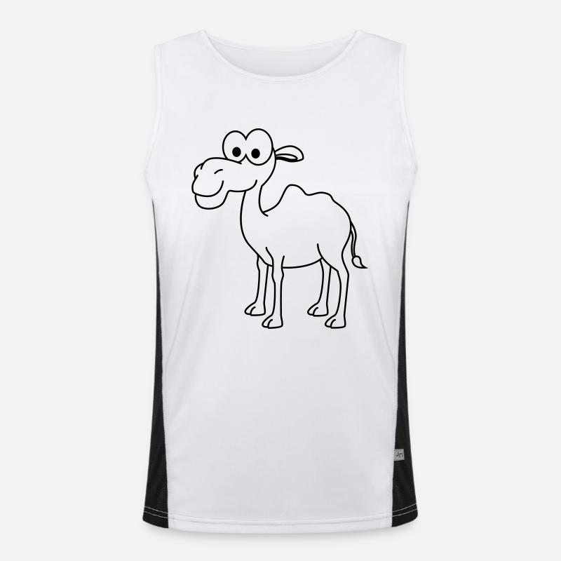 Camel Comic - Men's Functional Contrast Tank Top  - white/black