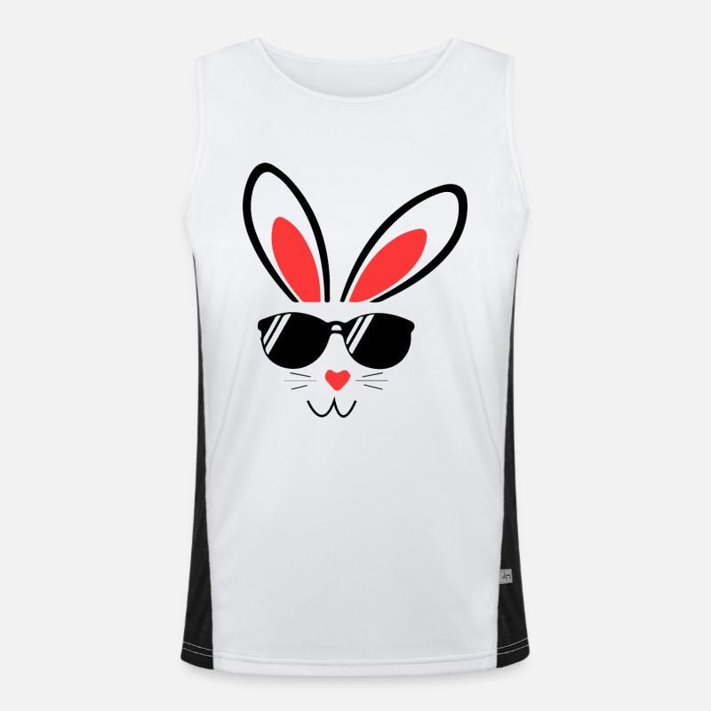 Rabbit, Rabbit, Easter rabbit - Men's Functional Contrast Tank Top  - white/black