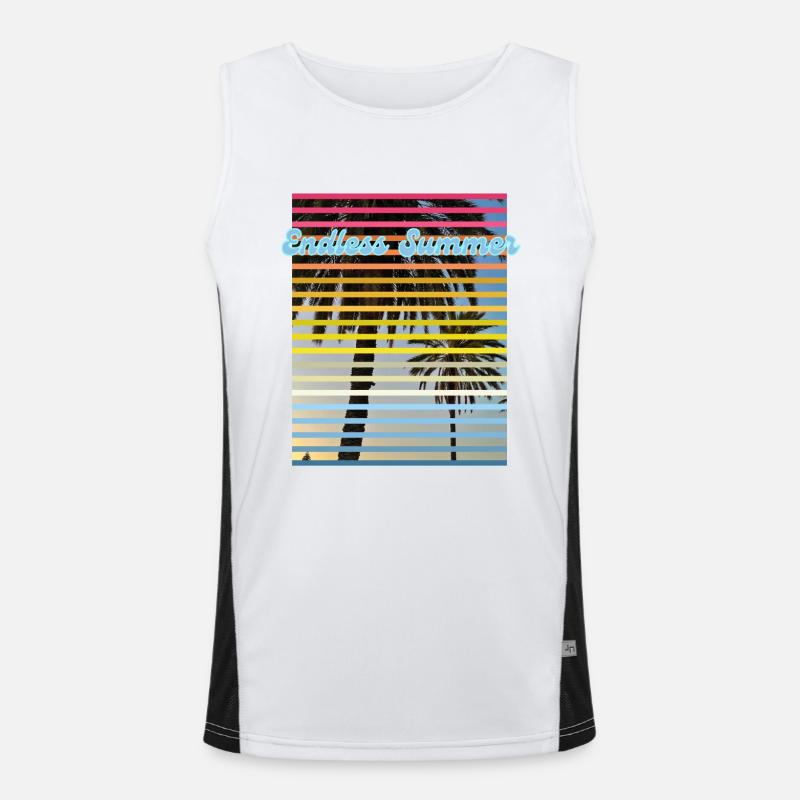 Summer climate, beautiful beach theme. Holiday atmosphere Men's Functional Contrast Tank Top 