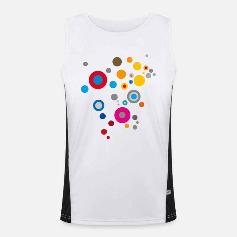 Dots Pattern - Men's Functional Contrast Tank Top  - white/black