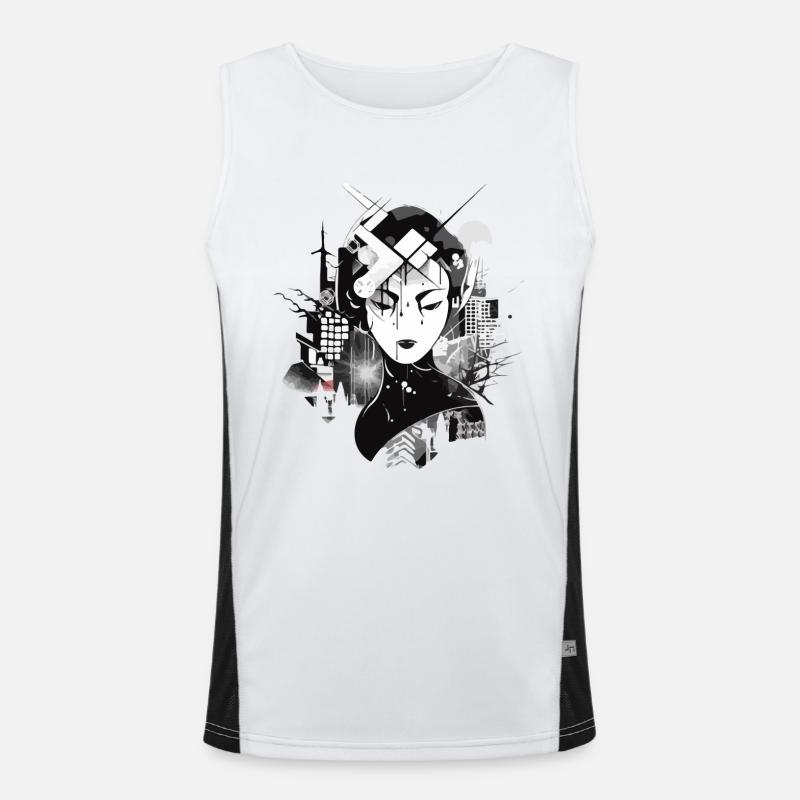 Die Geisha Funktionelles Kontrast-Tank Top für Männer 