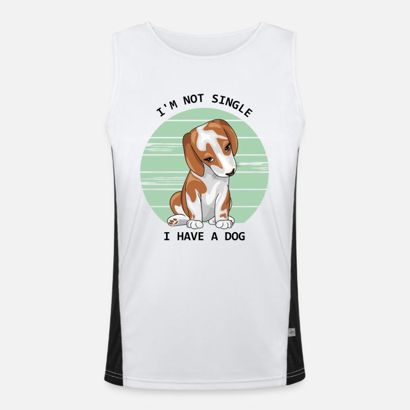Ich bin nicht Single. Ich habe einen Beagle Funktionelles Kontrast-Tank Top für Männer 