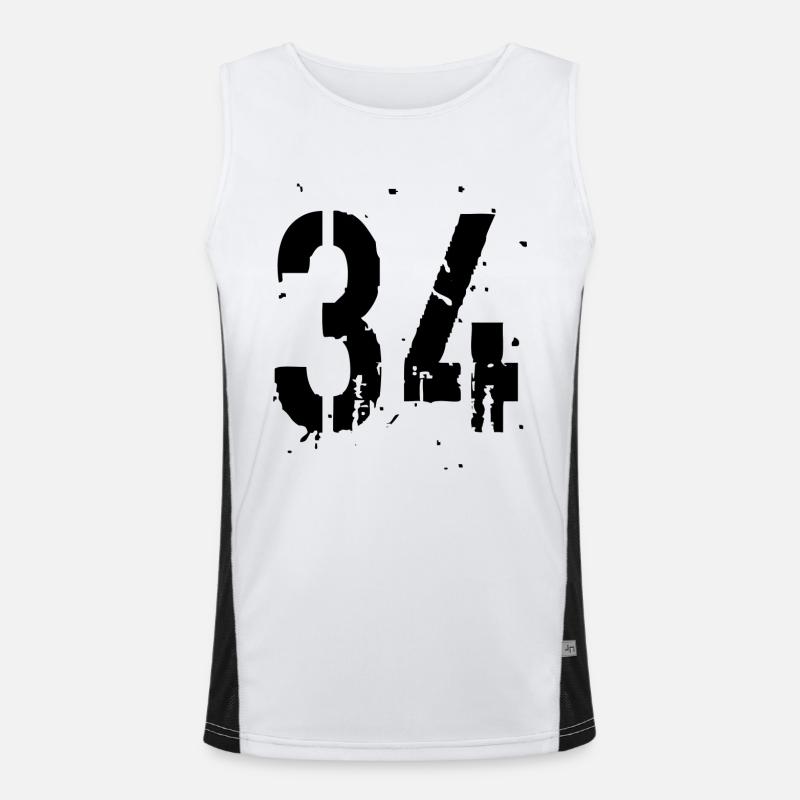 34 Number 34 Men's Functional Contrast Tank Top 