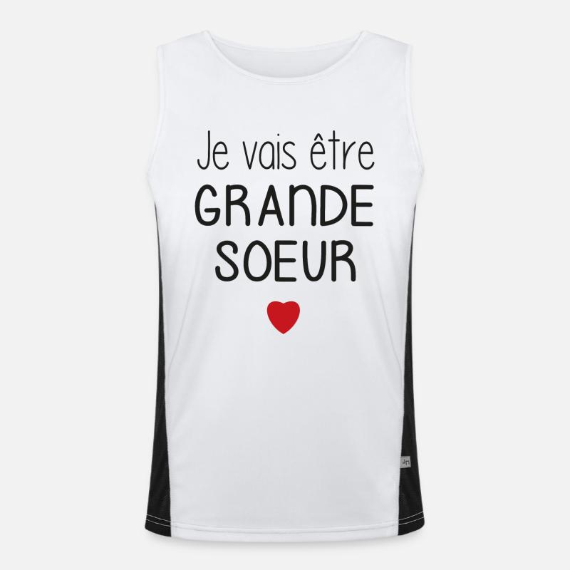 Ich werde große Schwester sein - Herz Funktionelles Kontrast-Tank Top für Männer 