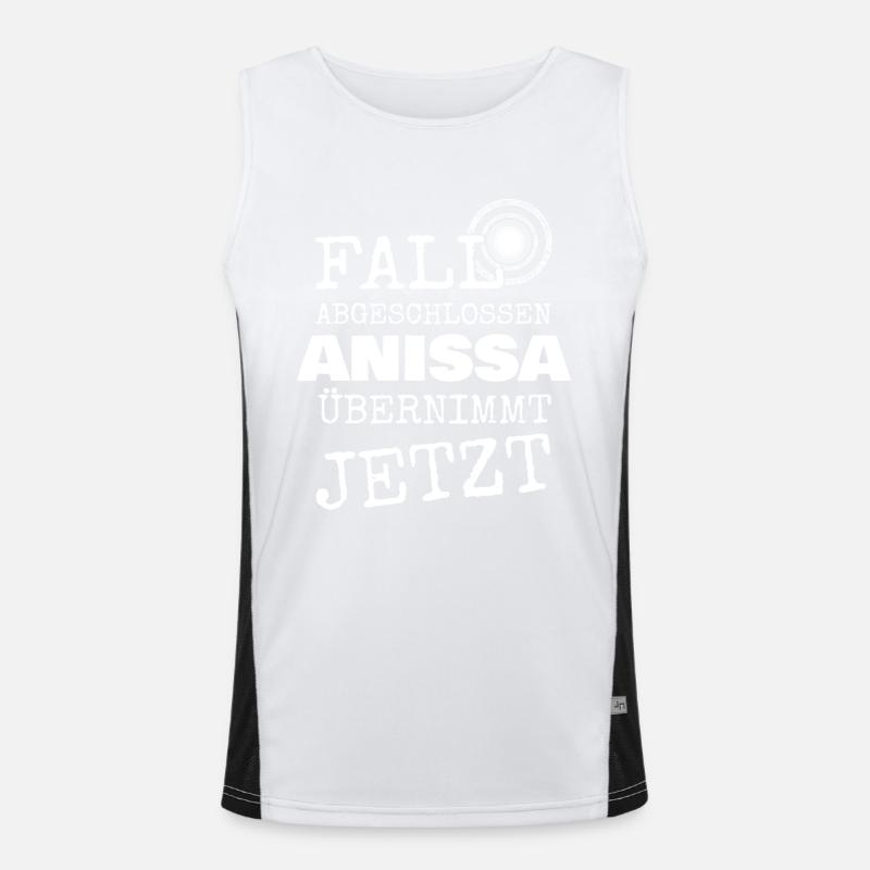 Anissa as a given name - Men's Functional Contrast Tank Top  - white/black