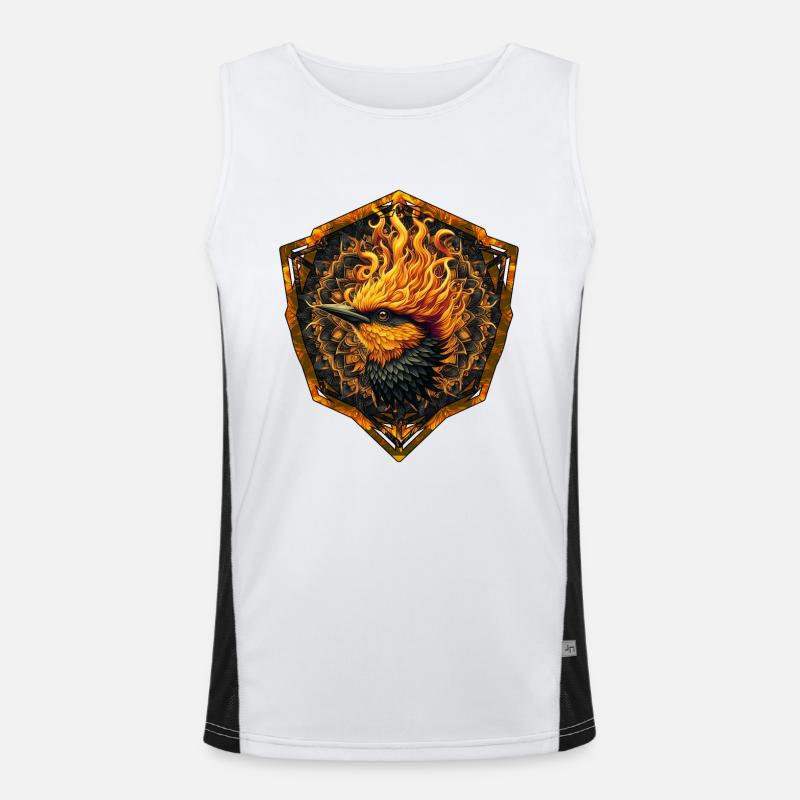Mythical Flame Bird Men's Functional Contrast Tank Top 