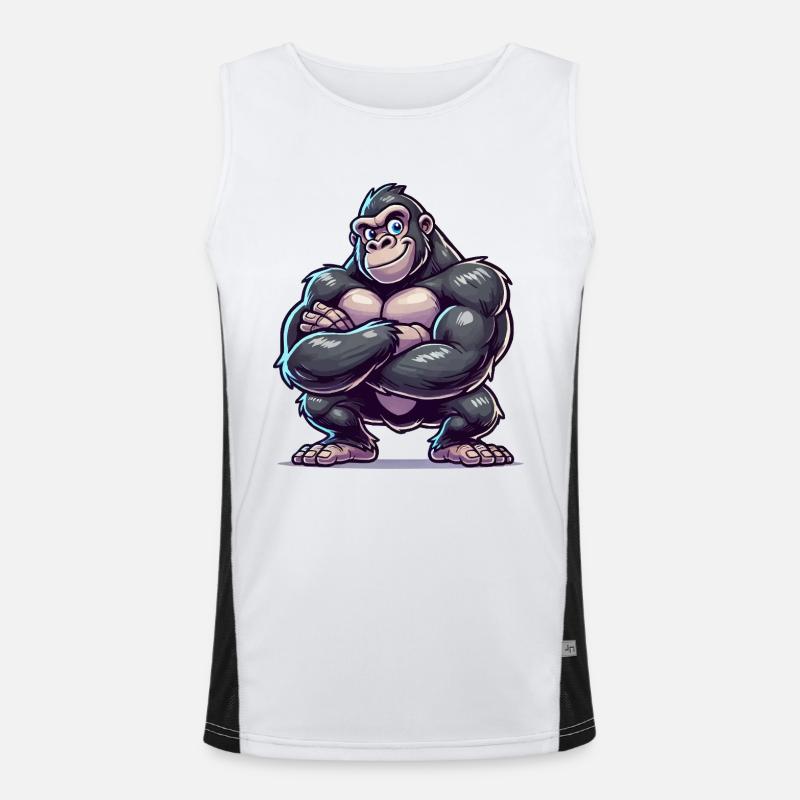 gorilla funny comic Funktionelles Kontrast-Tank Top für Männer 