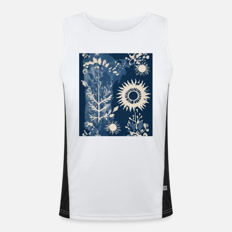 Composition végétale abstraite Débardeur respirant contrasté Homme 