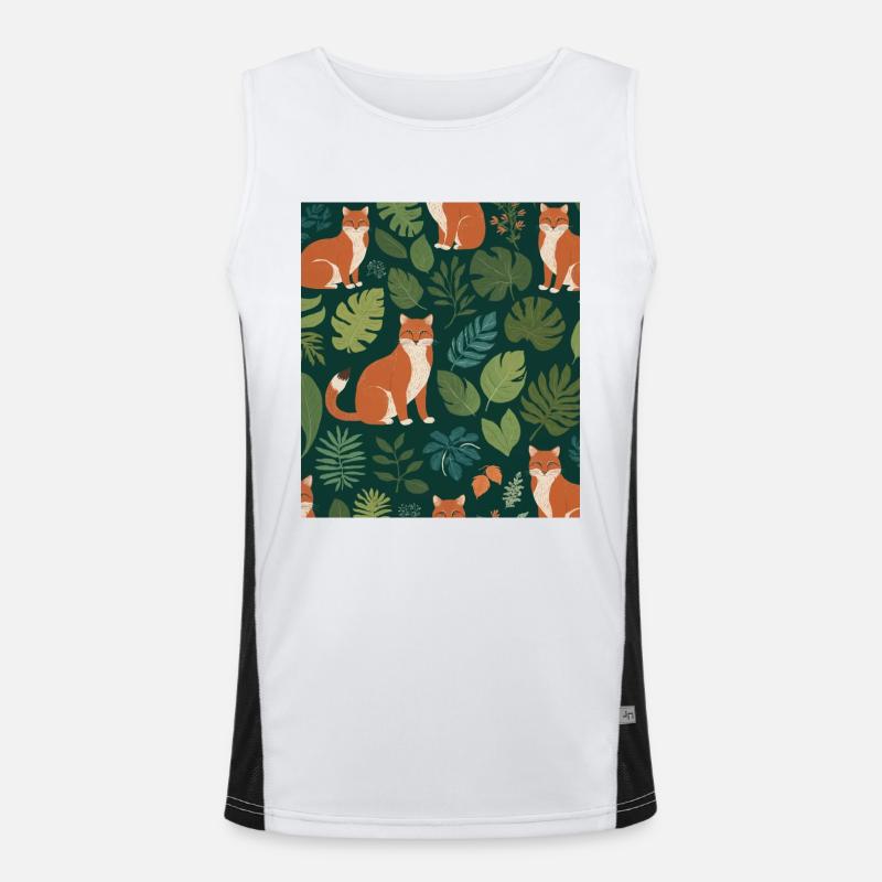 Ein Fuchs zwischen den Blättern Funktionelles Kontrast-Tank Top für Männer 
