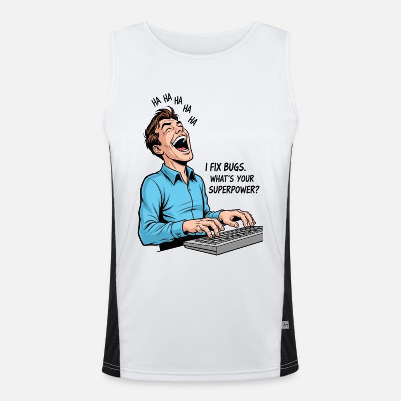 Bug-Fixer: My superpower as a programmer! Men's Functional Contrast Tank Top 