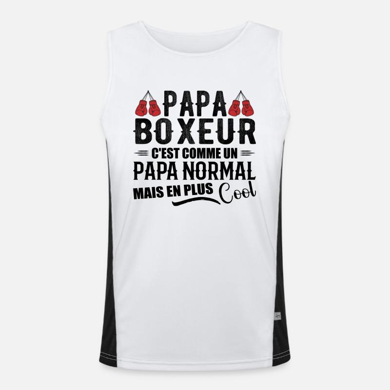 Papa Boxer Humor Coach Boxer Geschenk Funktionelles Kontrast-Tank Top für Männer 