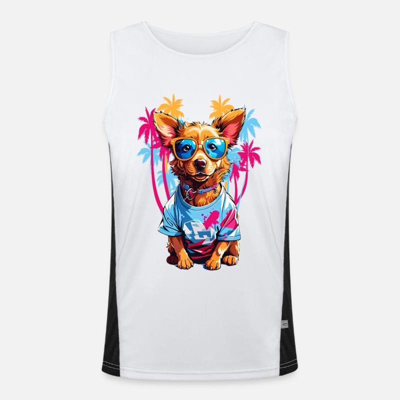 Coole Hund Funktionelles Kontrast-Tank Top für Männer 