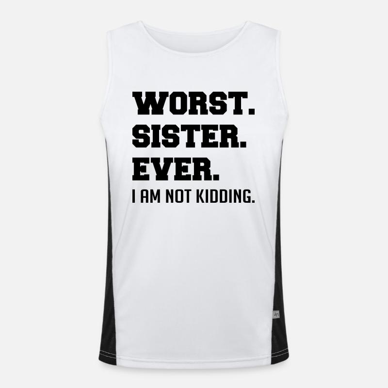 Worst Sister Ever - Men's Functional Contrast Tank Top  - white/black