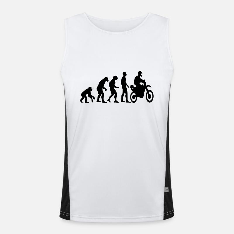 Human Evolution Enduro - Men's Functional Contrast Tank Top  - white/black