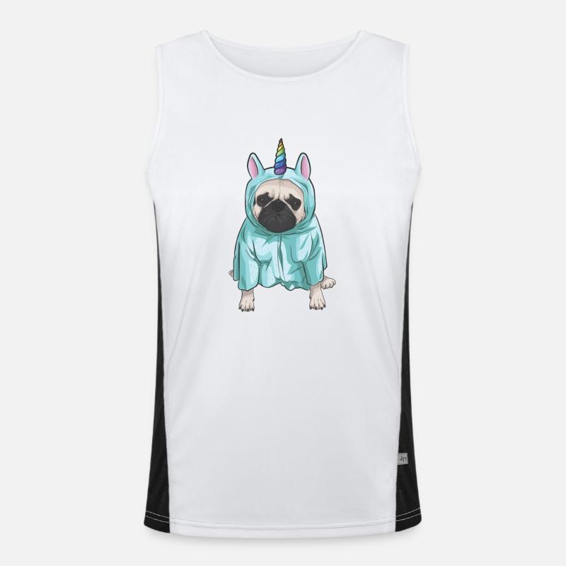 Mopsicorn Vol. 2 | Mops als Einhorn Funktionelles Kontrast-Tank Top für Männer 