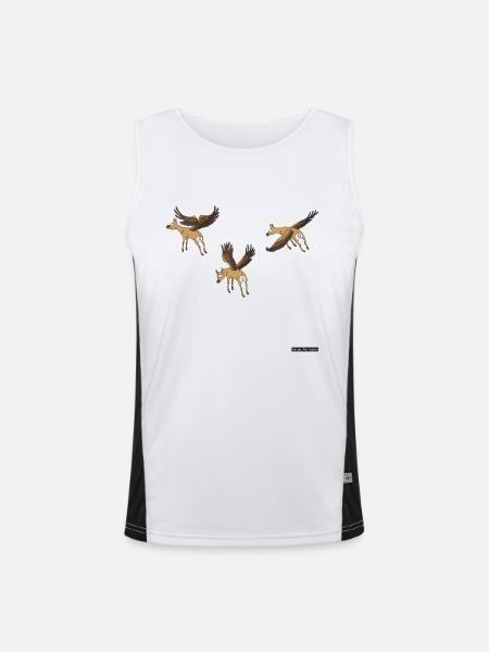 fliegende Hirsche - Funktionelles Kontrast-Tank Top für Männer  - Weiß/Schwarz - Vorne