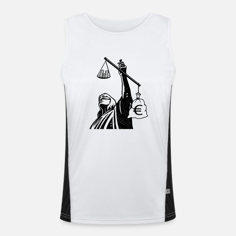 Injustice class struggle redistribution finances - Men's Functional Contrast Tank Top  - white/black