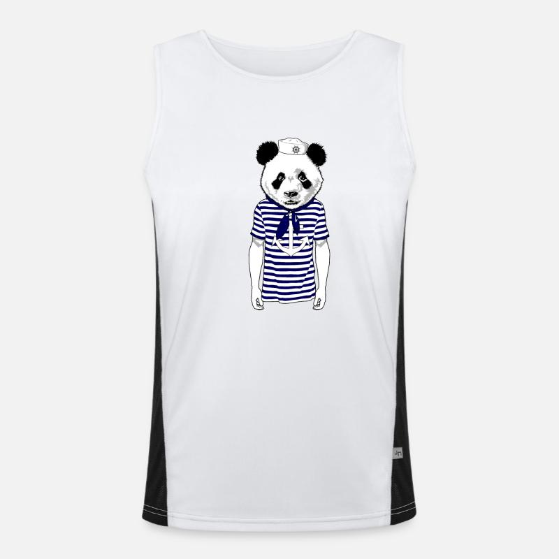 panda sailor Men's Functional Contrast Tank Top 