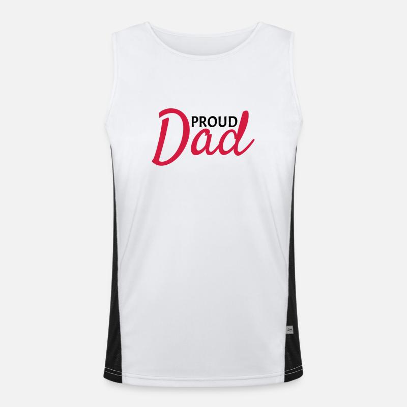 Proud dad Funktionelles Kontrast-Tank Top für Männer 
