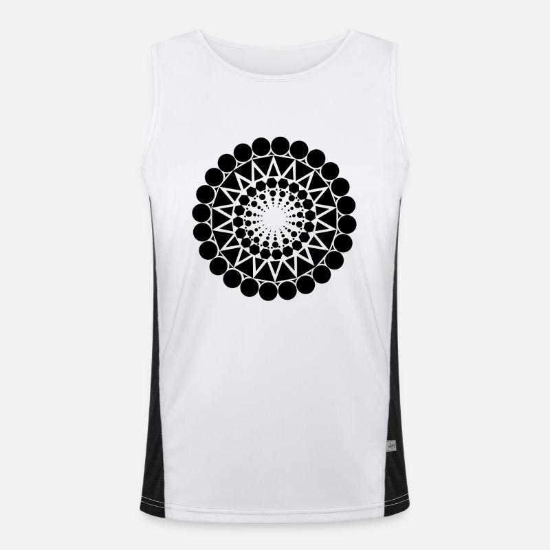 Triangle géométrique mandala forme de motif rond Débardeur respirant contrasté Homme 
