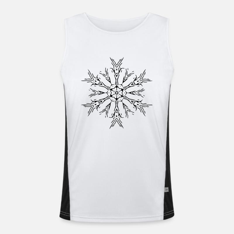 Mandala Lines Abstract Shape Pattern - Men's Functional Contrast Tank Top  - white/black