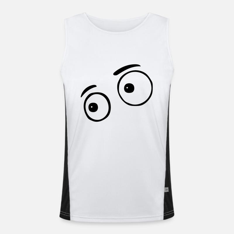 Funny eyes Men's Functional Contrast Tank Top 