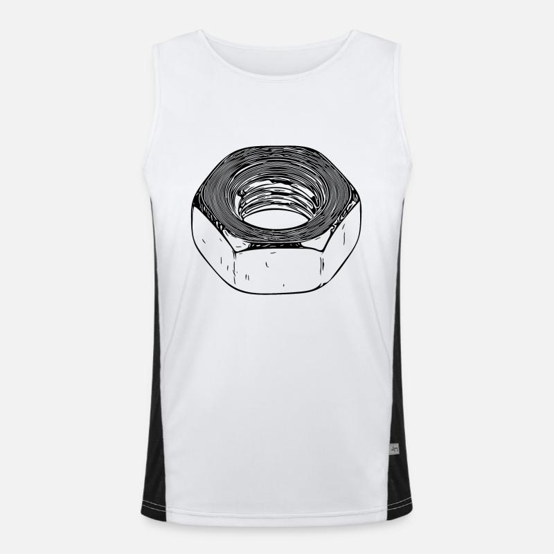 Schraubenmutter mit vintage Oberfläche Funktionelles Kontrast-Tank Top für Männer 