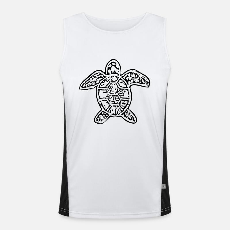 Vintage abstract turtle Men's Functional Contrast Tank Top 