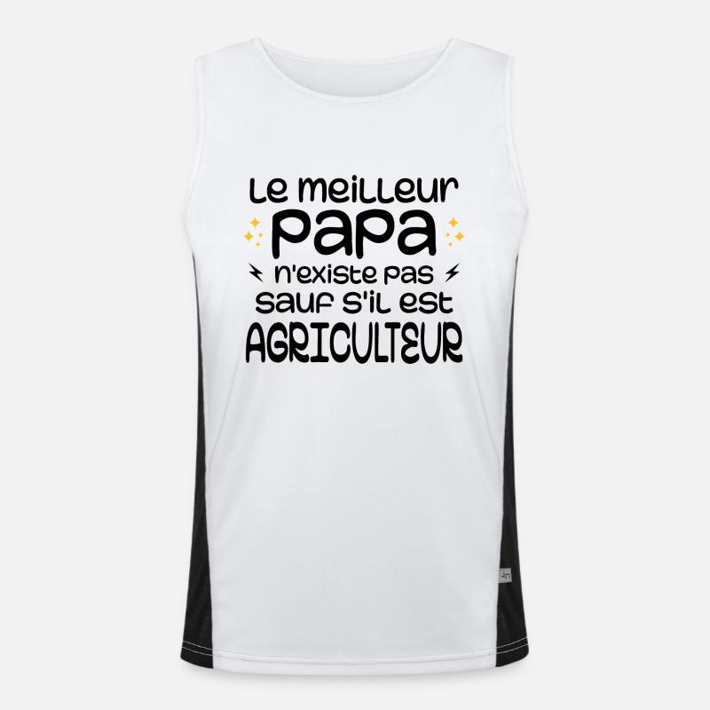 The best dad doesn't exist unless a farmer Men's Functional Contrast Tank Top 