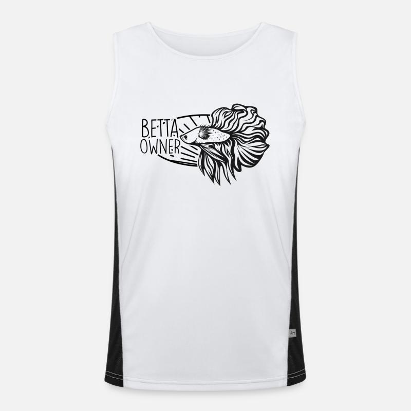 Betta Fish Owner Tropical Fish - Men's Functional Contrast Tank Top  - white/black
